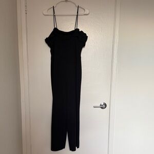 Zara Black Ruffled Jumpsuit